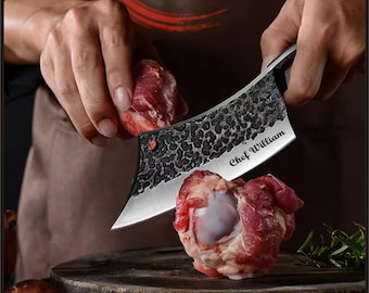 Christmas gift -Personalized Chef Knife: High Carbon Steel Meat Cleaver, Engraved Gift