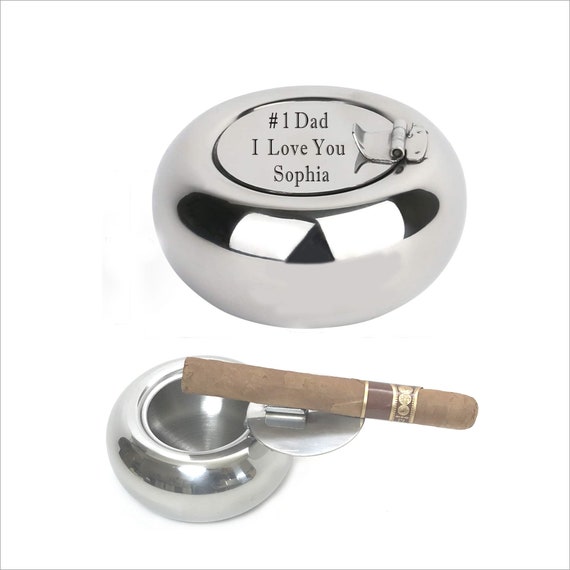 christmas gifts for cigarette smokers Personalized Custom Cigarette Ashtray Stainless Steel Cigar Ashtray Holder  for Smokers- Father's Day Dad Grandfather Christmas Gifts