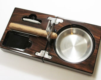 Personalized Cigar Ash Tray - Guillotine Cutter-Cigar Cutter-Christmas gift for him, gift for men, father, grandpa, husband, boyfriend.