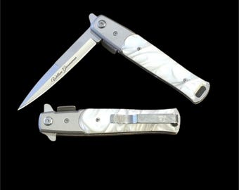 Personalized Pearl Handle Pocket Knife – Birthday Gift for Him