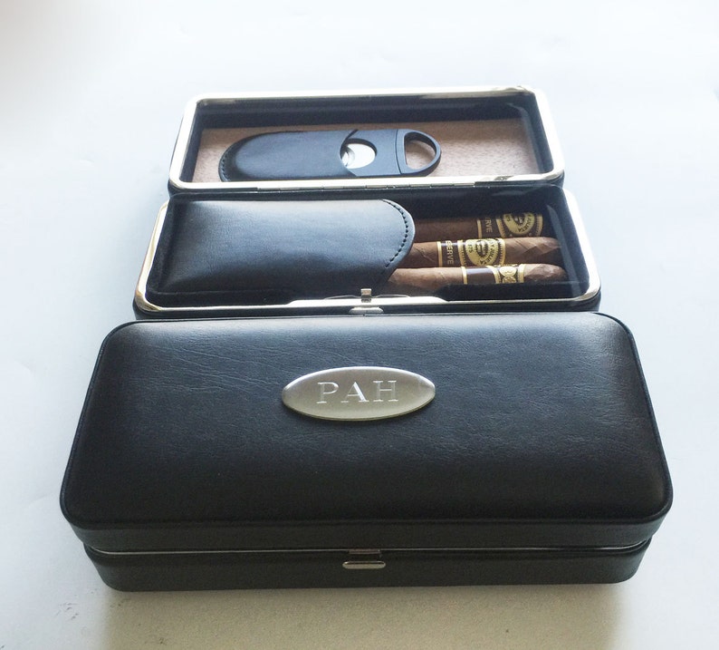 Birthday gift for him Personalized Cigar Case /& Cigar Cutter Custom engraved Cigar cutter Cigar Case -Holidays Christmas gift for men