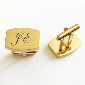 Personalized Gold Plated Cufflinks for Groomsmen , Groomsmen Cuff Links , Engraved Groomsman Cufflinks ,Groomsmen Gift , Groomsmen Proposal