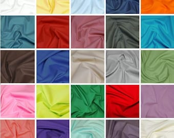 100% Plain Cotton Poplin Fabric Rose & Hubble Solid Plain Coloured