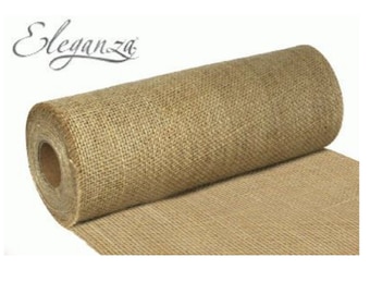 Elganza Rustic Hessian Fabric 29cm Wide Jute Burlap Table Runner