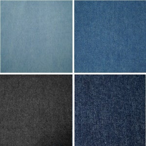 8oz Washed Denim Fabric 100% Cotton 145cm Wide Soft Lightweight