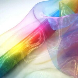 Rainbow Organza Fabric Sheer Fantasia Dress Costume Children's Fancy Dress Voile