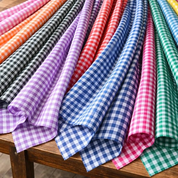 cotton gingham dress fabric Nectar Small Gingham Premium Cotton