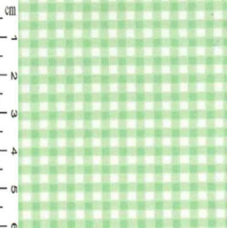 K&ouml;nnte beinhalten: Gr&uuml;ner und wei&szlig;er Gingham-Stoff mit kleinem Karomuster. Der Stoff wird in Zentimetern gemessen.