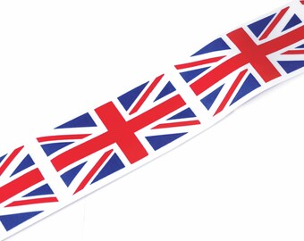 1m BRITISH FLAG UNITED KINGDOM UNION JACK RIBBON 1/2" 13mm BOW CAKE BOARD 