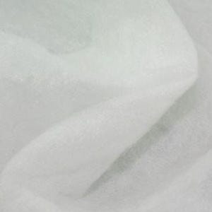 The image is a close-up of a white fabric, possibly a sheer or sheer-like material, with a soft and delicate appearance.