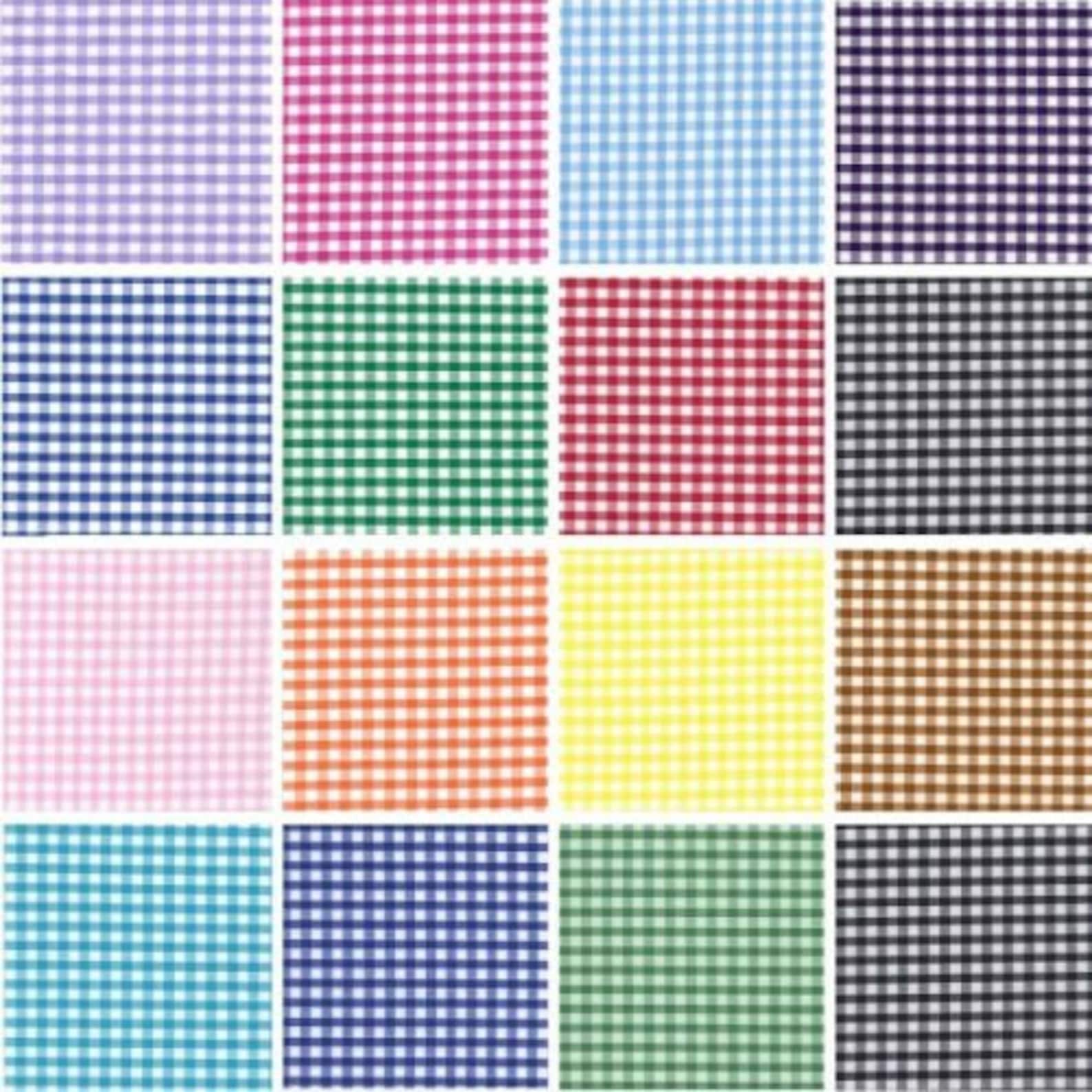Polycotton Fabric 1/8" Gingham Check Material Dress Craft Uniform ...
