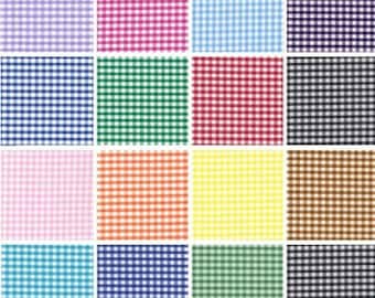 Polycotton Fabric 1/8" Gingham Check Material Dress Craft Uniform Checked