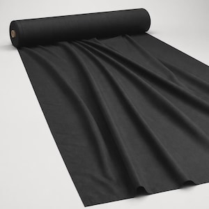 Black Plain Polycotton Fabric Coloured Poly Cotton Dress Craft image 1