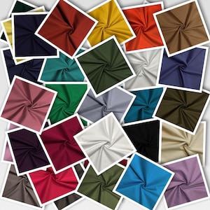 Silky Touch 100% Cotton Fabric – Plain Lightweight, Soft & Drapey 140cm Wide