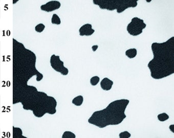 Polar Fleece Anti Pil Fabric Cow Print Animal Dairy Cow Spots Farm Life