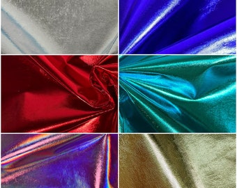 100% Polyester Jersey Holo Sparkle Foil Fabric Dancewear Dressmaking 100cm Wide