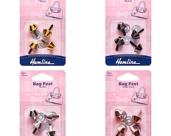Pies de bolso para dobladillo, accesorios para bolsos, 15 mm, 4 piezas
