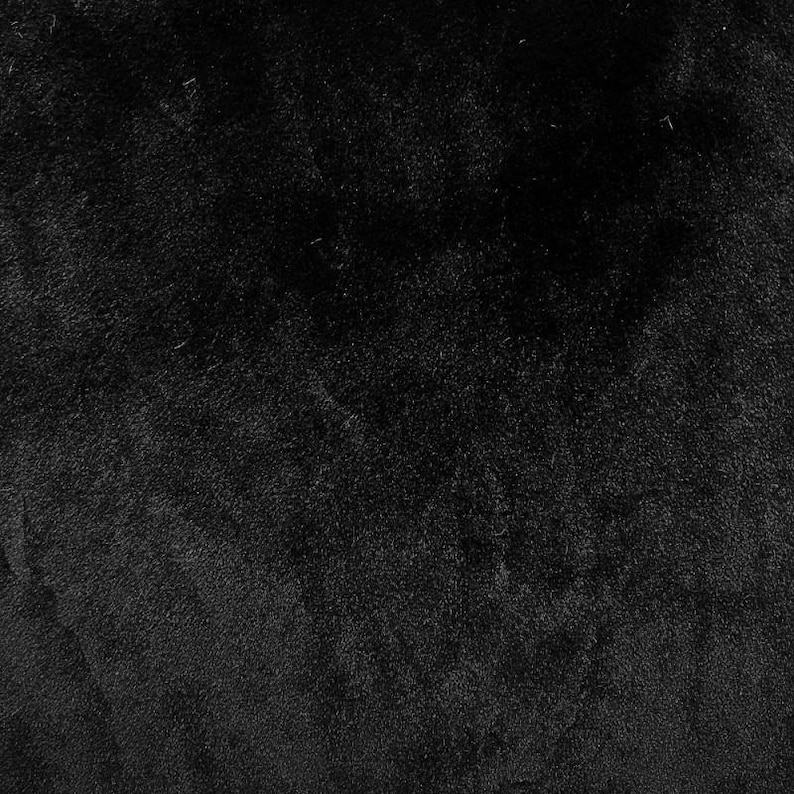 Plush Fur Fabric Plain Luxurious Super Soft Material 150cm Wide Black
