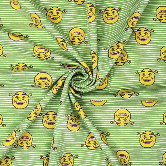 Cotton Jersey Fabric Dreamworks Shrek Movie Stripes Film Kids Childrens