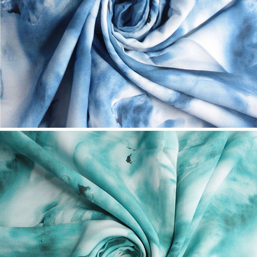 100 Viscose Digital Fabric Tie Dye Clouds Sky Cloudy Art Etsy