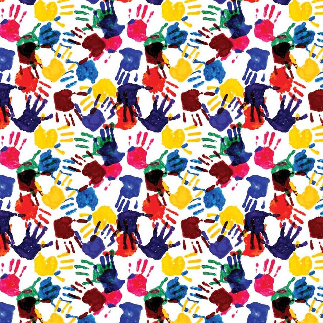 100 Cotton Digital Fabric Paint Hand Prints Art Children Crafty 140cm