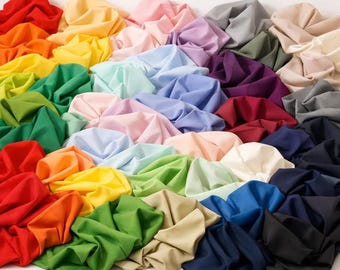 Plain Coloured Polycotton Fabric Poly Cotton Dress Craft Poplin Costume Lining