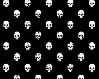 100% Cotton Digital Fabric Broken Skulls Halloween 140cm Wide