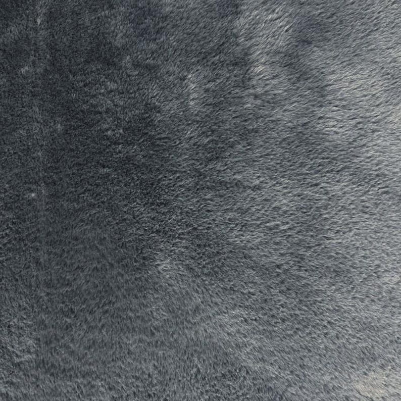 Plush Fur Fabric Plain Luxurious Super Soft Material 150cm Wide Gray