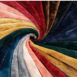 Plush Fur Fabric Plain Luxurious Super Soft Material 150cm Wide