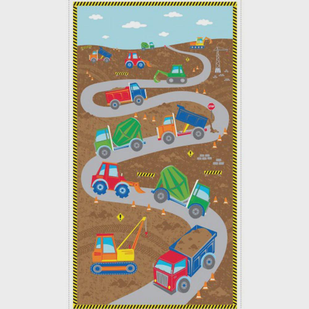 Nutex Machine Picture 100% Cotton Fabric Nutex Heavy Machines Vehicle Kids Construction ...