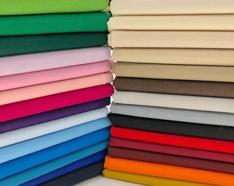 Lifestyle 100% Cotton Fabric Plain Coloured Solid 150cms Wide 135gsm