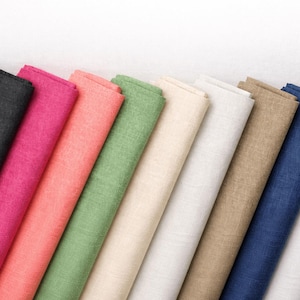 Linen-Look Cotton Fabric 100% Cotton, Breathable, Clothing, Home Décor