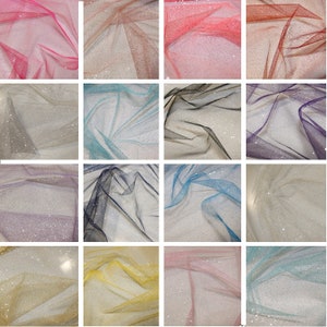 Glitter Tulle Fabric Soft Dress Net Sheer 150cm Wide
