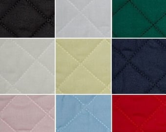 Quilted Polycotton Fabric Nylon Backed Quilting Padded Diamond