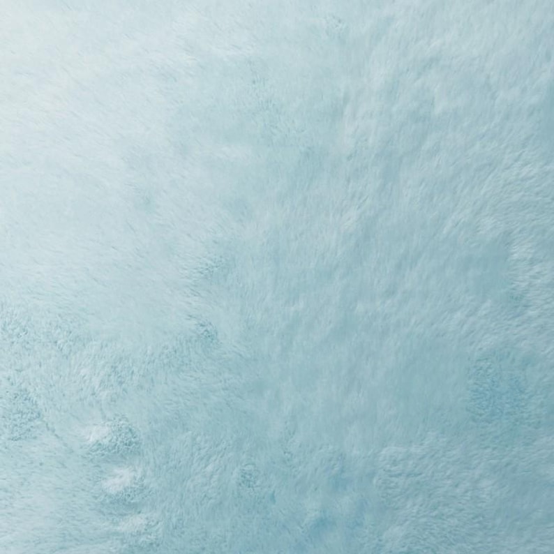 Plush Fur Fabric Plain Luxurious Super Soft Material 150cm Wide Baby Blue