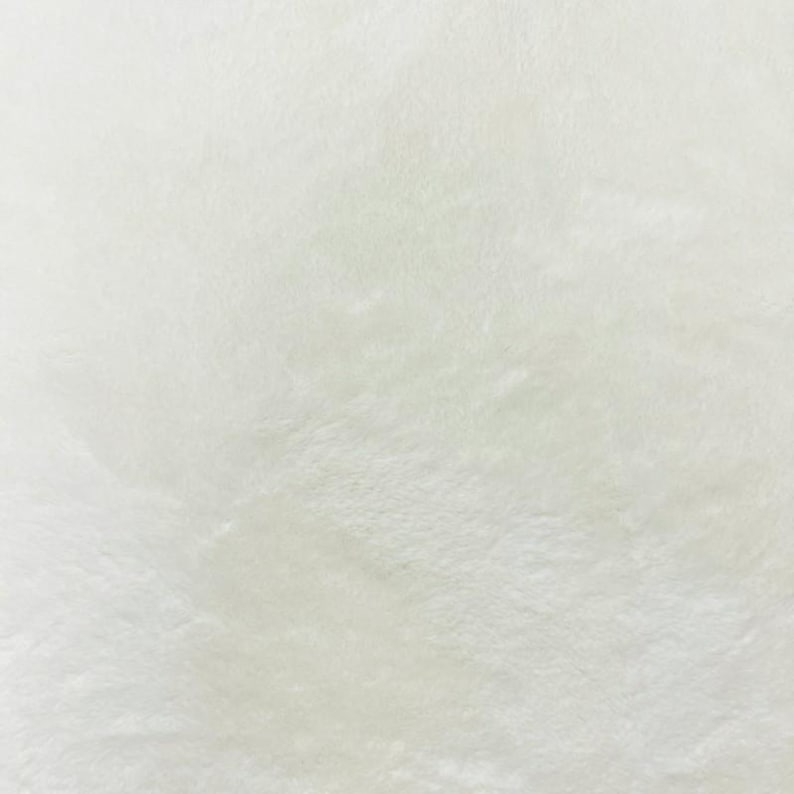 Plush Fur Fabric Plain Luxurious Super Soft Material 150cm Wide Ivory