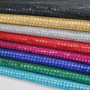 6mm Sequin Jersey Shiny Sparkly Material Nylon Fabric Fancy Dress Metallic