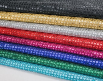 6mm Sequin Jersey Shiny Sparkly Material Nylon Fabric Fancy Dress Metallic