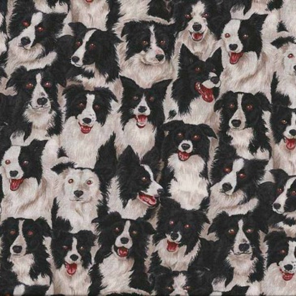 Tissu 100 % coton pour chien Border Collie de Makower Farm