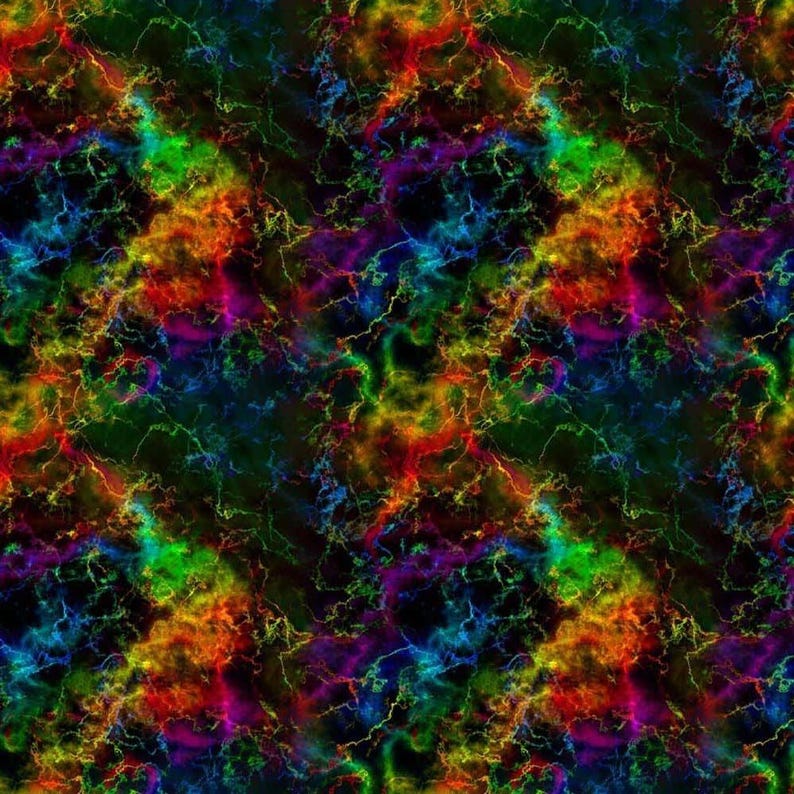 100% Cotton Digital Fabric Storm Rainbow Universe Crafty 140cm Wide image 2