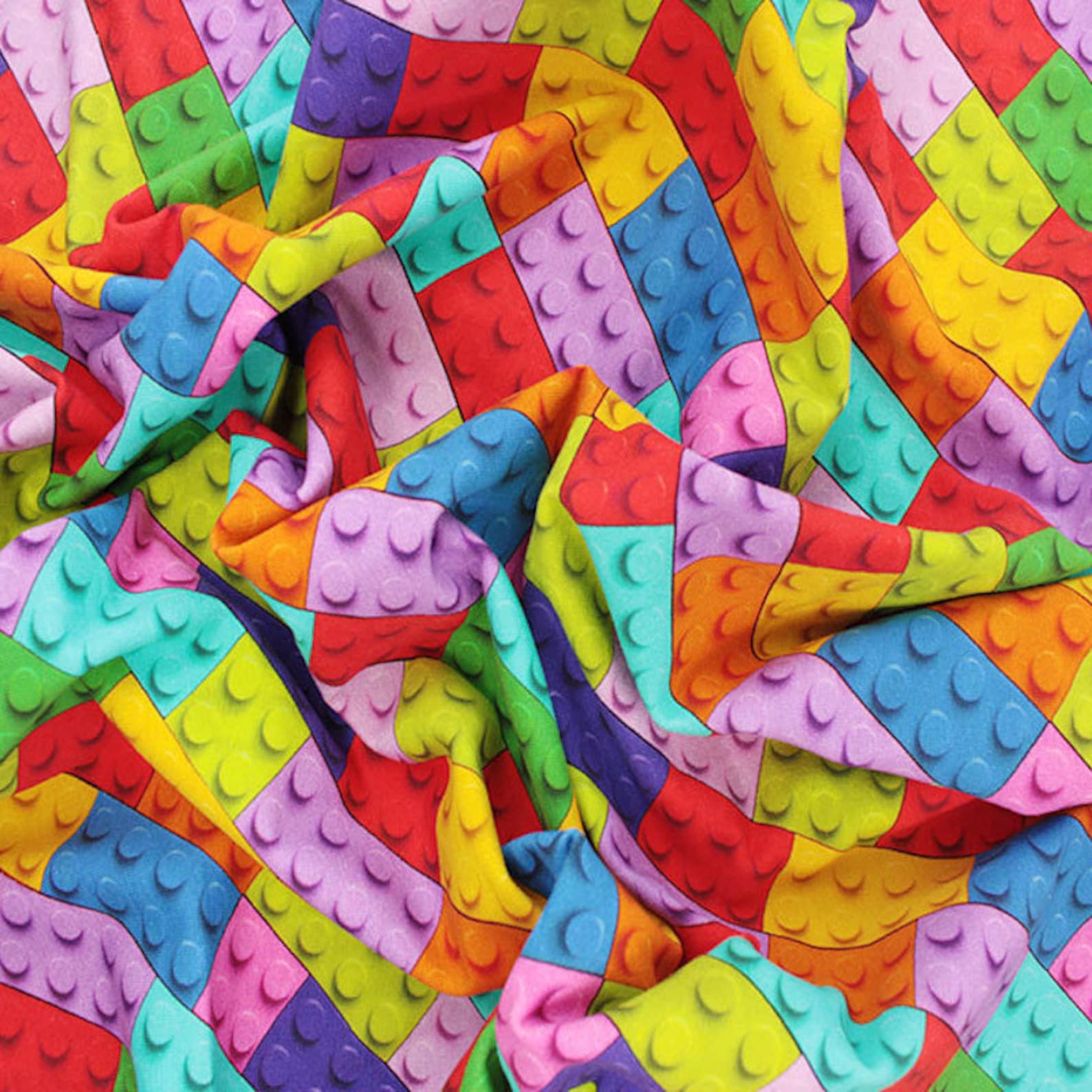 Cotton Jersey Fabric Lego Blocks Bricks 145cm Wide Stretch Etsy