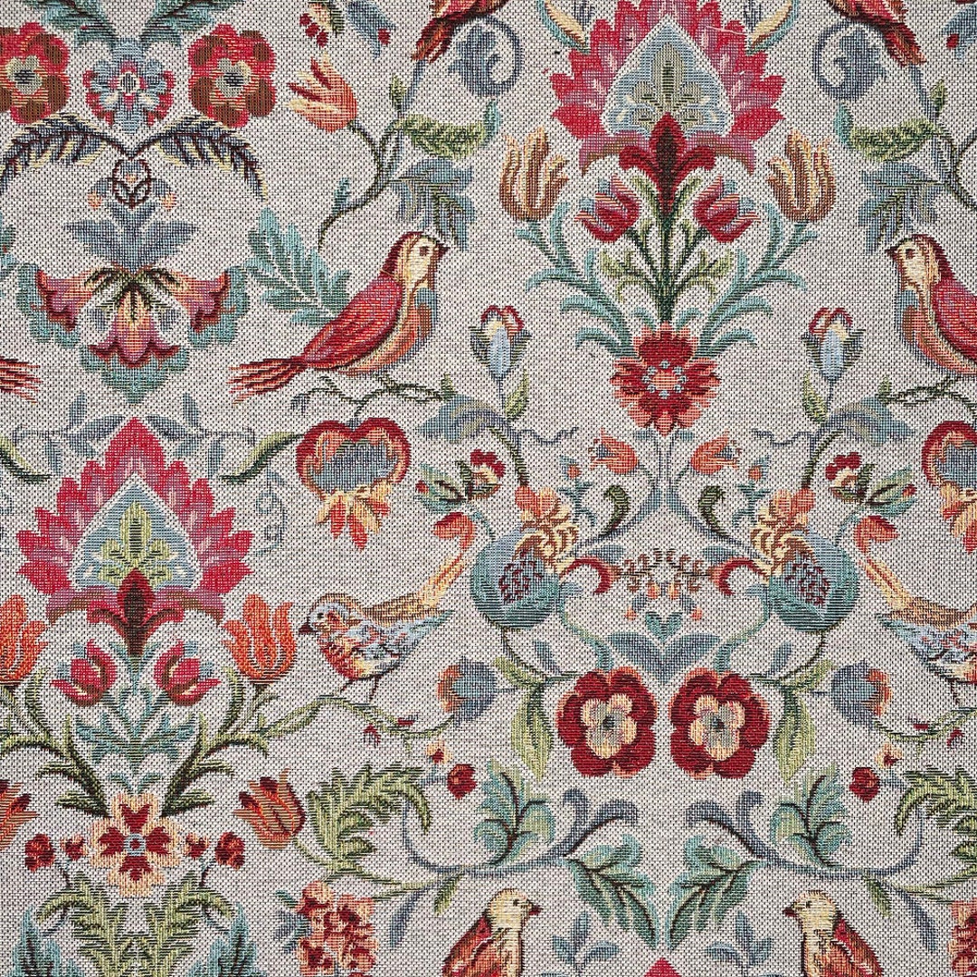 Tapestry Fabric William Morris Birds Floral Damask Upholstery Curtain ...