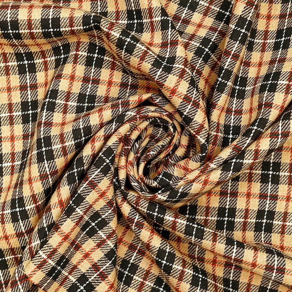100% Brushed Cotton Fabric Checks Tartan Flannel Kinney Winceyette Soft