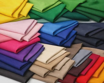 Tela Lifestyle 100% algodón de color liso, 150 cm de ancho, 135 g/m²