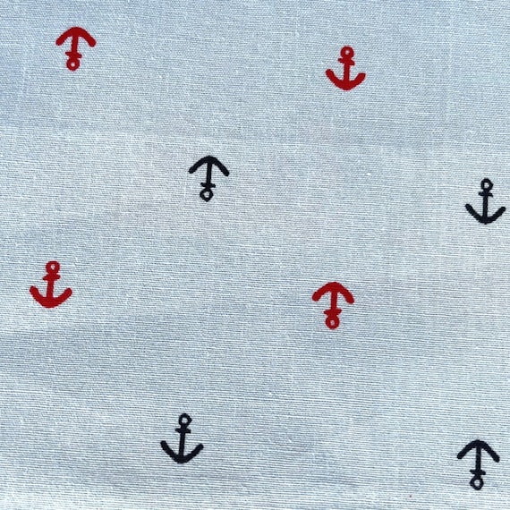 Fabric Freedom Mini Nautical Ship Anchors Toss 100% Cotton Poplin Fabric Fabric Freedom Mini Nautical Ship Anchors Toss 100% Cotton Poplin Fabric