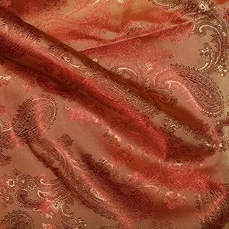 Paisley Jacquard Dress Lining Fabric Polyviscose Upholstery imagem 2