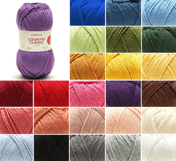 Sirdar 100g Country Classic Worsted Knitting Crochet Yarn Ball - Etsy UK