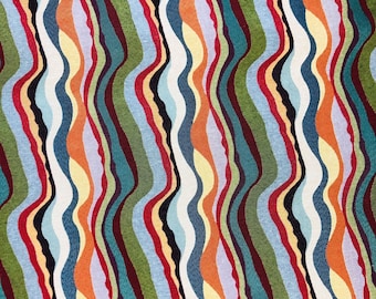 Tapestry Fabric Waves Upholstery Furnishings Curtains 140cm Wide