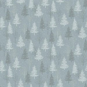 100% Cotton Fabric Nutex Trees White Christmas Forest Snow Xmas Festive