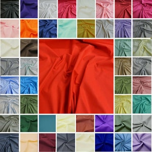 Plain Coloured Polycotton Fabric Poly Cotton Dress Craft Poplin Costume Lining